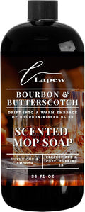 Lapew Bourbon & Butterscotch Scented Mop Soap - Luxury Floor Cleaner Concentrate for Mopping Tile, Laminate, Vinyl & Hardwood | Streak-Free, Low-Foam | 36 oz