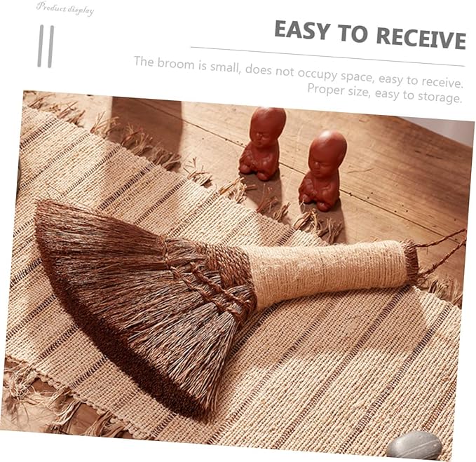 Palm Broom Soft Bristles Small Handheld Dust Brush for Bed Sofa Cleaning Portable Desktop Broom with Sling for Easy Storage Household Dust Removal