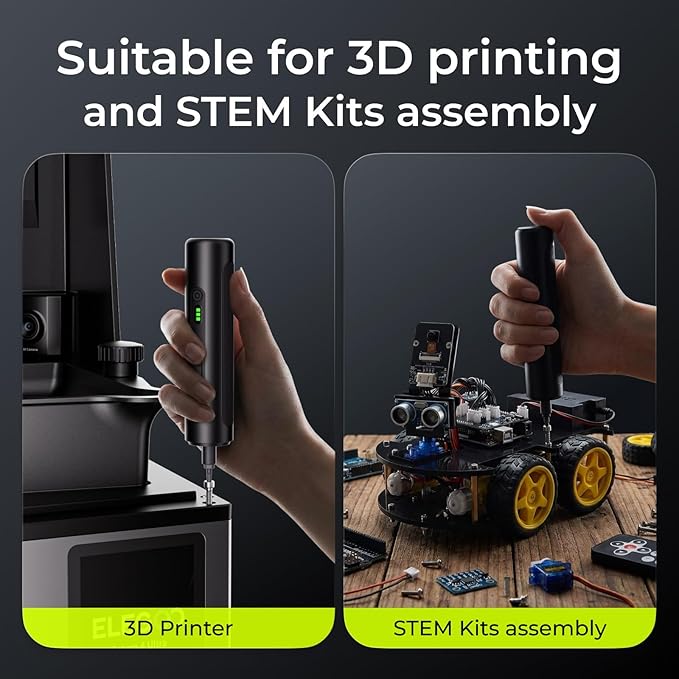 ELEGOO 33-in-1 Electric Screwdriver Set with LED and 33 Magnetic Bits, Type-C Rechargeable 1500mAh Battery, Precision Power Tool Kit for 3D Printer Maintenance, Small Electronics Repairs, Engineers
