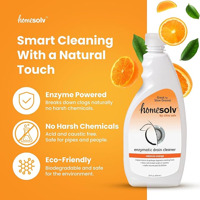Enzyme Drain Cleaner & Build Up Remover (Citra Drain), Valencia Orange, 22 Fluid Ounces