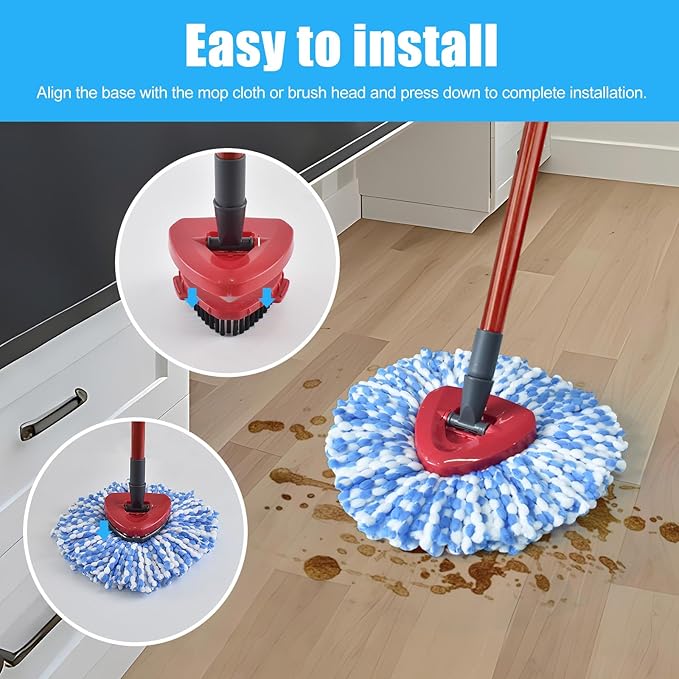 Mop Replacement for Ocedar, Mop for O Cedar, Replacement Mop for O Cedar Spin Mop Contains 4-Section Mop Handle 2 Mop Replace Head 1 Mop Base 1 Scrubber Mop Head for O-Cedar Spin Mop