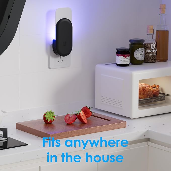 Fly Trap Indoor, 3 in 1 Plug-in Fruit Fly Trap, 4 Trap Black and 20 Glue Cards, Fruit Fly Traps for Indoors, Flying Insect Trap for Gnat, Moth, Mosquito, Suitable for Every Part of The Home