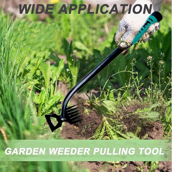 Weed Puller Tool Gardening Hand Weeder Tools,2025 New Weeding Artifact Uprooting Weeding Tool,6 Teethes Manganese Steel Weed Removal Tool, Dual Purpose Manual Weed Pulling Tool for Lawn Garden