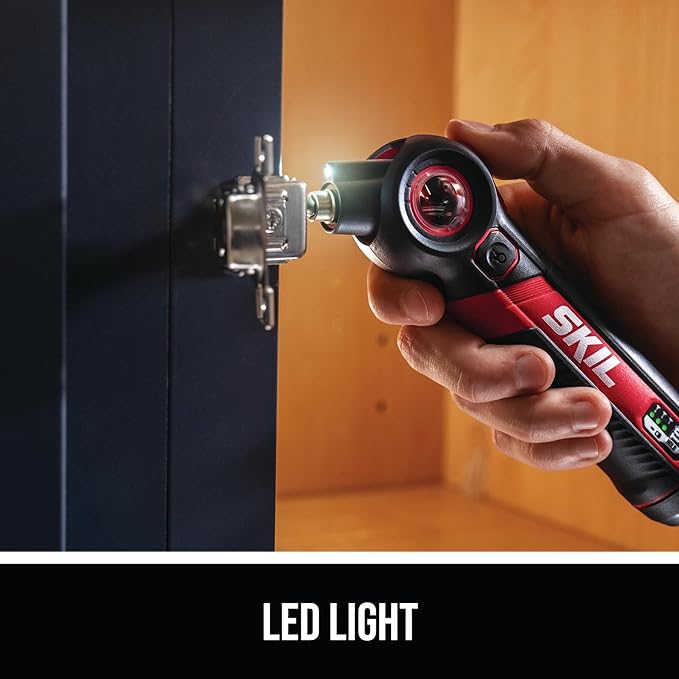 SKIL Twist 2.0 Rechargeable 4V Screwdriver with Pivoting Head, Torque Setting, USB-C Charging Cable & 2PC Bit Set-SD5619-01