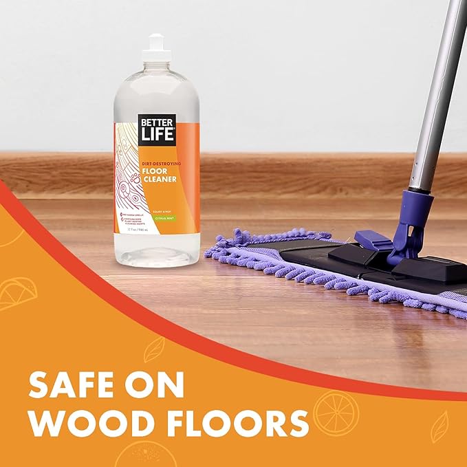 Better Life Floor Cleaner - Liquid Multipurpose Cleaner for Wood, Tile, Laminate, Vinyl, Bamboo - Hardwood Floor Cleaner for Mopping - Citrus Mint 32oz
