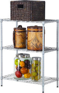 WEI WEI GLOBAL 3-Tier Metal Wire Shelving Unit, Adjustable Utility Storage Standing Rack Organizer Cabinet for Garage Laundry Bathroom Kitchen Closet - 23" L x 13" W x 32" H, Silver