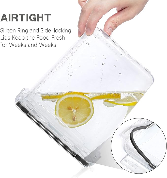 PANTRYSTAR Medium Food Storage Containers with Lids Airtight 3.6L /121.7Oz, for Flour, Sugar, Baking Supply, 3PCS BPA Free Plastic Canisters for Kitchen Pantry Organization