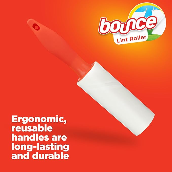 Bounce Travel Lint Rollers, 3 Pack, Quickly Removes Lint and Debris, 120 Pre-Cut Sheets Total