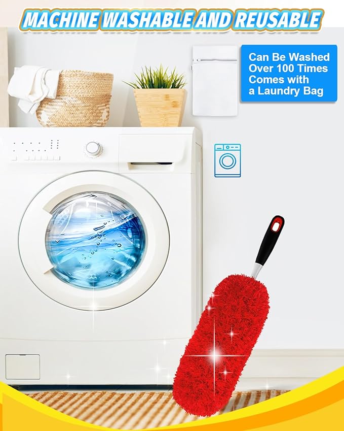 KEEPOW 3 Pack Microfiber Reusable Duster Refills Compatible with OXO Duster, Washable Dusters for Cleaning Compatible with OXO Extendable Duster for Blinds Ceiling(Handle is Not Included)