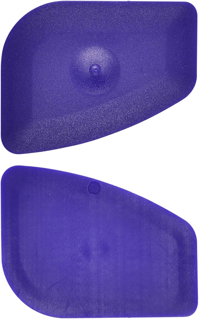 Small Handy Plastic Scraper Flexible Card Round Edge for Home Universal Cleaning Squeegee, Pack of 4