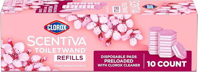 Clorox Scentiva ToiletWand Refills, Cherry Blossom and Peach, 10 Count