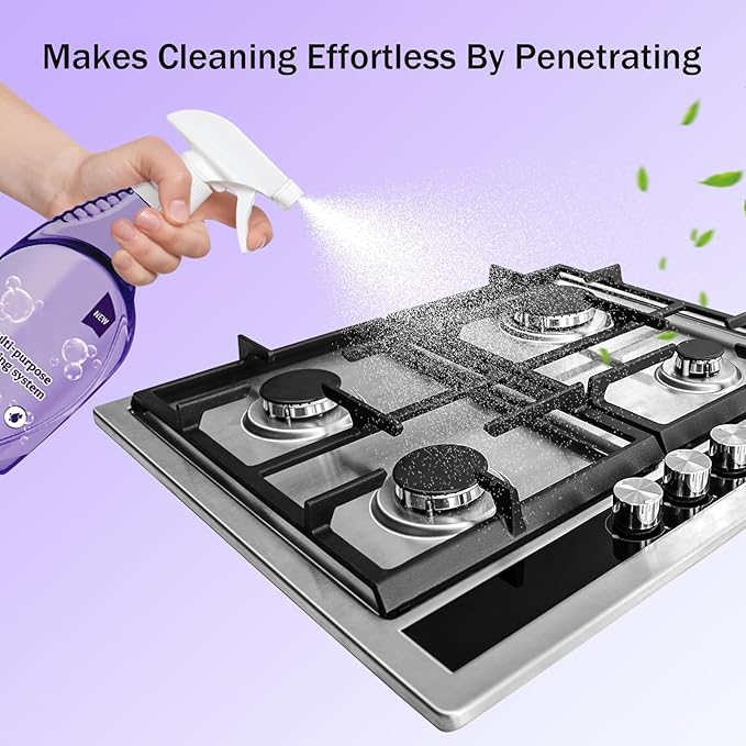 All-In-One Multi Purpose Cleaning System for Ovens, All-Purpose Cleaning Spray with 18 Pcs Cleaning Tablets, Multi-Surface Cleaner for Home Instant Stain Removal