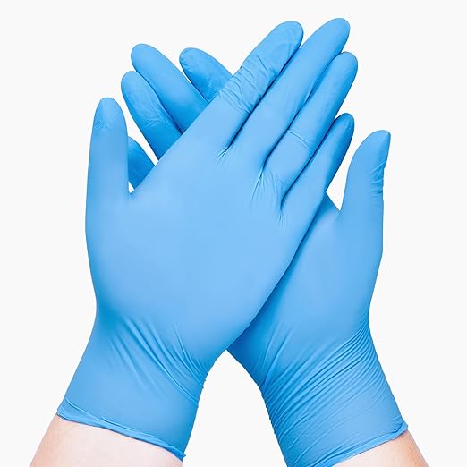 Disposable Nitrile Exam Gloves, Blue, Nitrile Gloves Disposable Latex Free, Medical Gloves, Cleaning Gloves, Food-Safe Rubber Gloves, Powder Free, Non-Sterile, 50-ct Box (X-Small)