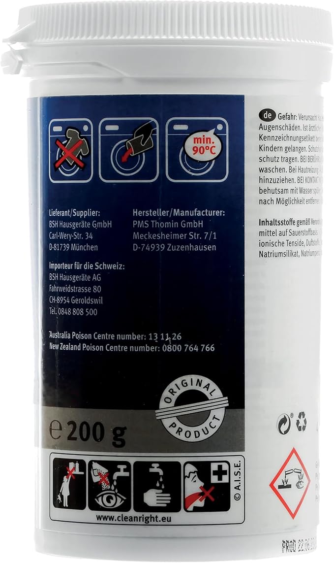 Washing Machine Cleaner 200 gr compatible with Bosch Siemens Neff Gaggenau Washing Machines