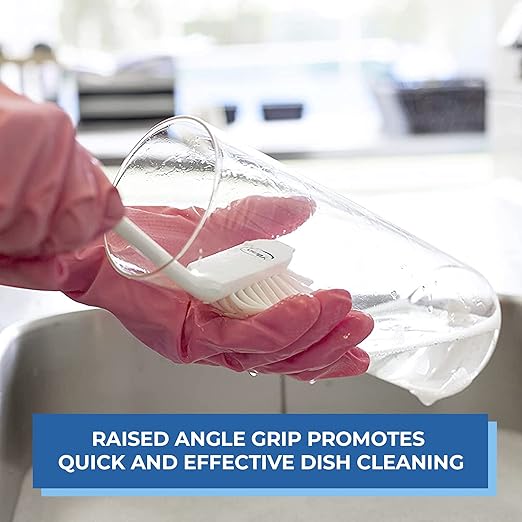 Vikan 42371 Brush,Dish,Scraping Edge,Medium,11",PP/PBT,Pink