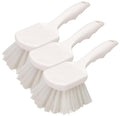 Carlisle FoodService Products 3662000 Flo-Pac Plastic Handle Utility Scrub Brush, Nylon Bristles, 2" Bristle Trim, 8" Length, White, 3 Count
