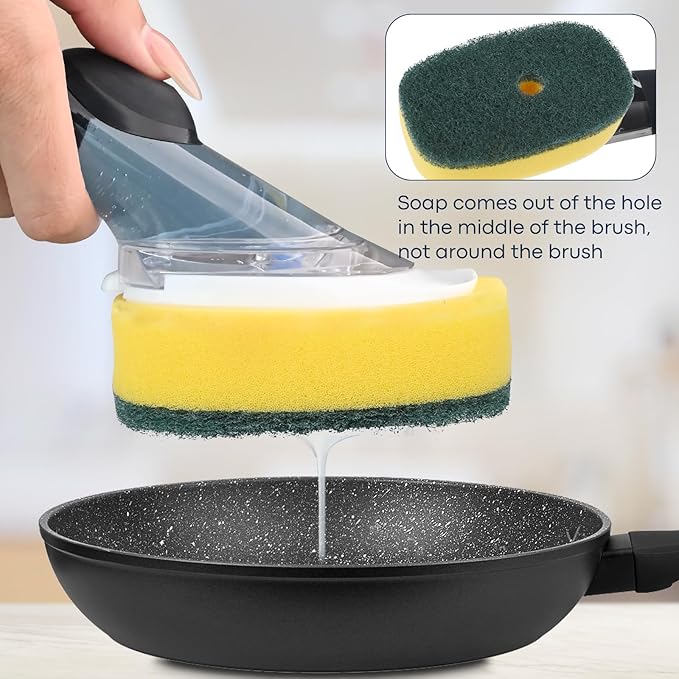 Sponge Brush Refills for OXO Dish Brush, 6 Pack Soap Dispensing Dish Refills, Scrub Replacement Head for Scrubber, Sponge Replacement Head Fits Soap Dispensing Handle