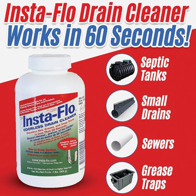 Insta-Flo Crystals Drain Cleaner 2 lb.