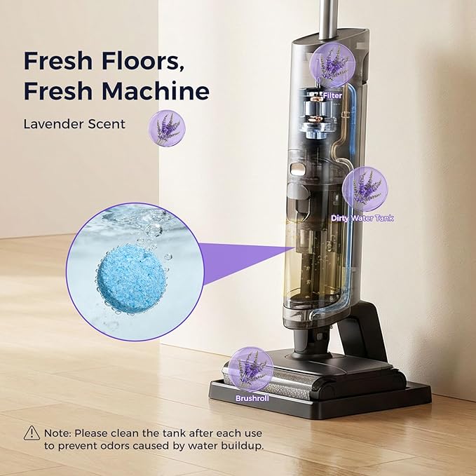 72 Pack Lavender Scent YGY Floor Cleaning Tablets, Compitable with Tineco Cleaning Solution|Clean Machine and Floor 2 in1-Getting Rid of Machine Odors|Clean Tablets are Easy and Safe to Use