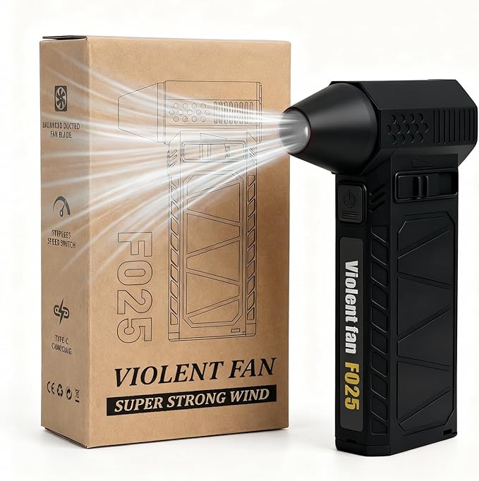 PATAZONE High-Speed Electric Air Duster,Mini Jet Fan Handheld,Perfect for Blowing Leaves,Wood Chips,Compress Air Dust & Sand for Car,House,Clean Sawdust Sand,80000RPM Brushless Motor (Black)