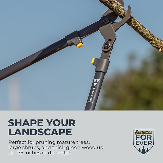 Woodland Tools Heavy Duty Lopper – 28 Inch Lever-Action Branch Cutter with Bypass Blade and Non Slip Grip – Manual Tree Limb Cutter for Thick Branches and Tough Yard Work