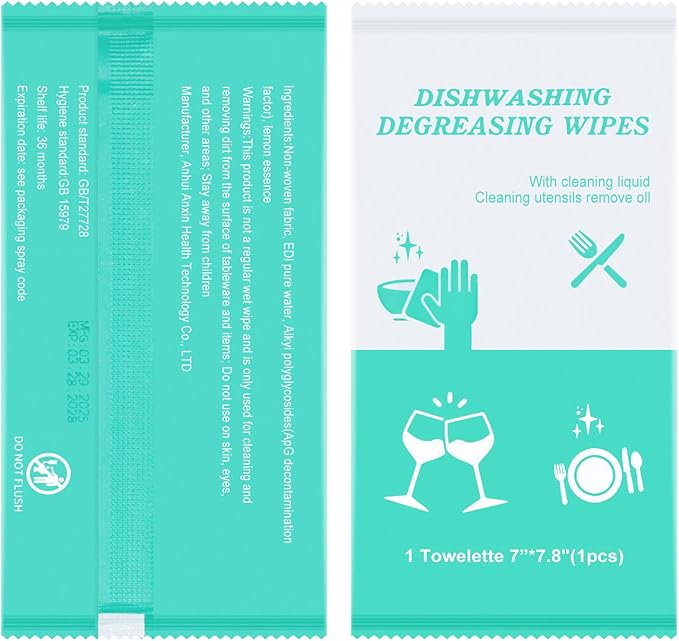twoworld Disposable Dish Cleaning Wipes,Dish Wipes for Washing Dishes No Water for Camping Travel Kitchen Outdoor(pack of 30)
