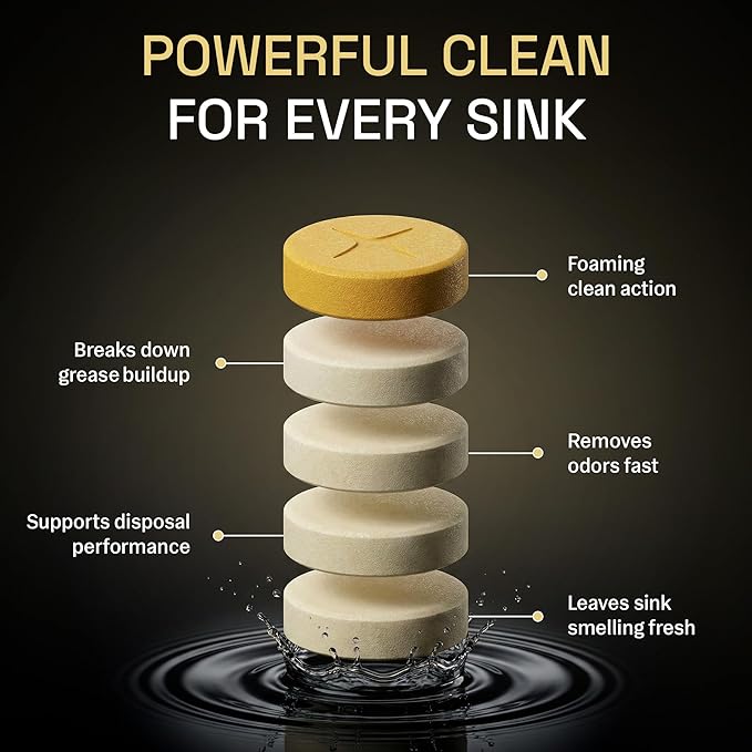 Garbage Disposal Cleaner and Deodorizer | 24 Pack | Kitchen Sink Cleaner Tablets | Eliminates Odor | Fights Grease & Buildup | Foaming Scrub Action | Citrus Fresh | 1 Year Supply | Zyro