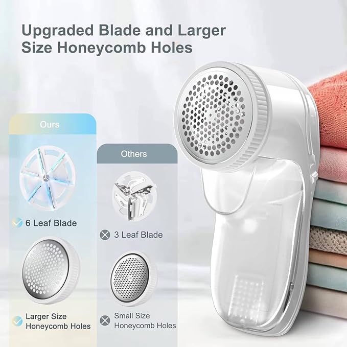 Fabric Shaver, Lint Remover for Clothes, Electric Lint Remover with 3 Replaceable Blades, Removes Fabric Pills, Rechargeable Sweater Defuzzer Pill Remover, Depiller Effectively Remove Pills