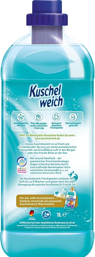 Fabric Softener Freshness Dream - 3x1L (101.44 oz) - 114 Wash Loads - Made in Germany