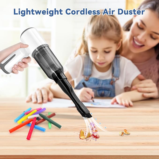 Cordless Handheld Vacuum for Car and Home - 6500Pa Powerful Suction, 3-in-1 Vacuum & Blower for Keyboard Cleaning, Computer Duster
