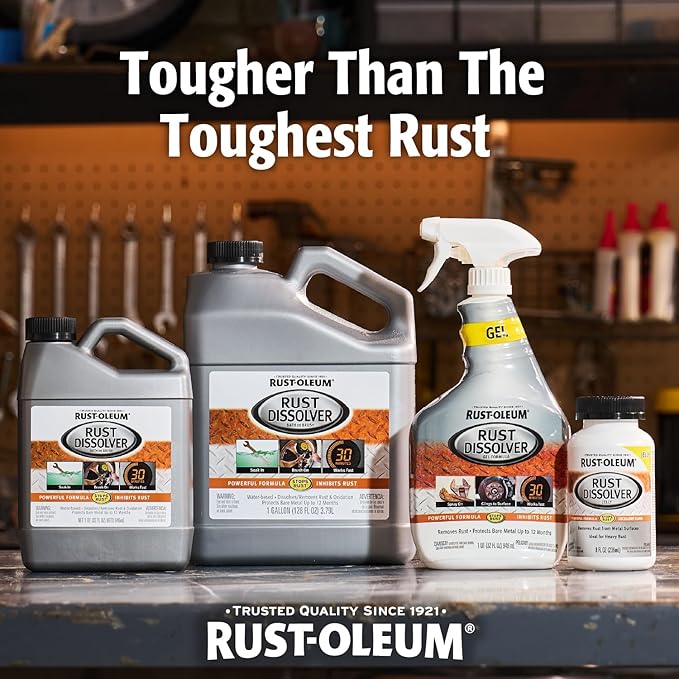Rust-Oleum Rust Dissolver Jelly | Heavy-Duty Corrosion Remover for Metal Tools, Cars, Bikes, Grills, Bolts, Firearms & More | 8 oz | 6 Pack