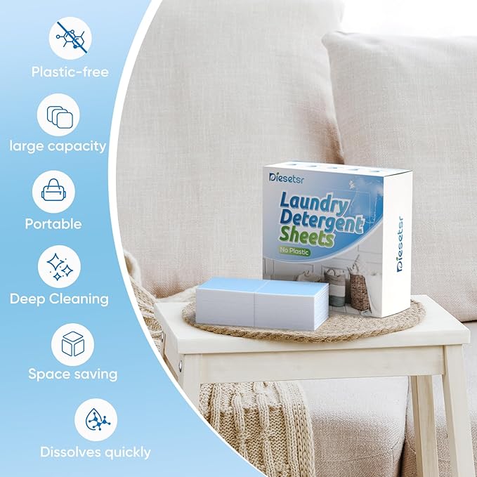 Laundry Detergent Sheets 150 Counts Travel Laundry Sheet ECO-friendly, 300 Small Loads Plastic-Free Clothes Washing Soap- Laundry Sheet Fresh Linen