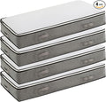 90L Under Bed Storage Containers, Foldable Grey Underbed Storage Bags - Closet Organizers and Storage Bins for Wrapping Paper, Blanket, Clothing, Comforter, Sweaters, Pillows, Linen Sheets