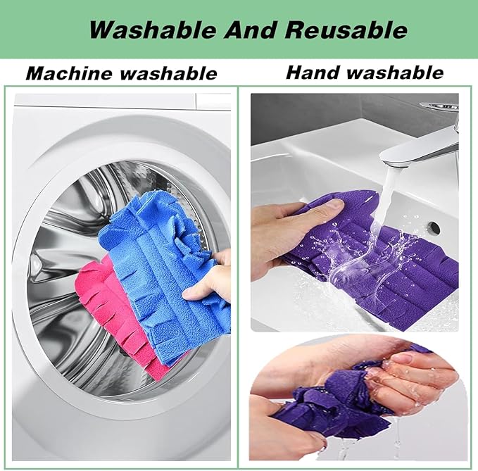 7pcs Reusable Duster,360° Electrostatic Duster Refills,Washable Heavy Duty Dusters,High-Density Microfiber,Suitable for Cleaning Bedrooms, Offices, Cars(1Handle+1Bathroom Brush+7Replacement Brushes)