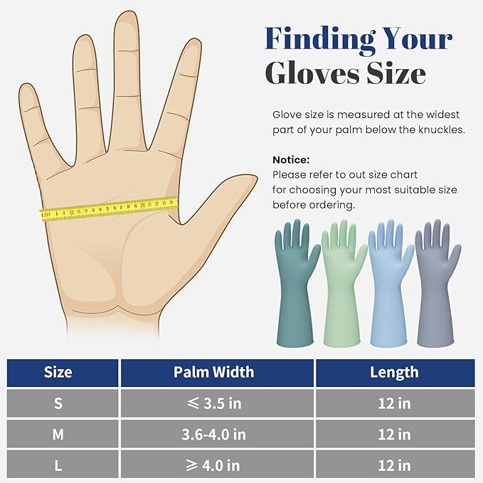 Rubber Kitchen Dishwashing Gloves - 3 Pairs Colorful Reusable Household Cleaning Gloves For Washing Dishes And Cleaning Tasks，Flexible And Durable Waterproof (Medium, Dark Green+Green+Gray)