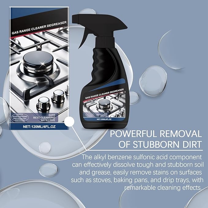 Range Hood & Stove Build Up Degreaser Cleaner, Duty Stove and Oven and Degreaser for Glass Tops, Oven Racks, BBQ Grills, Range Hoods and more