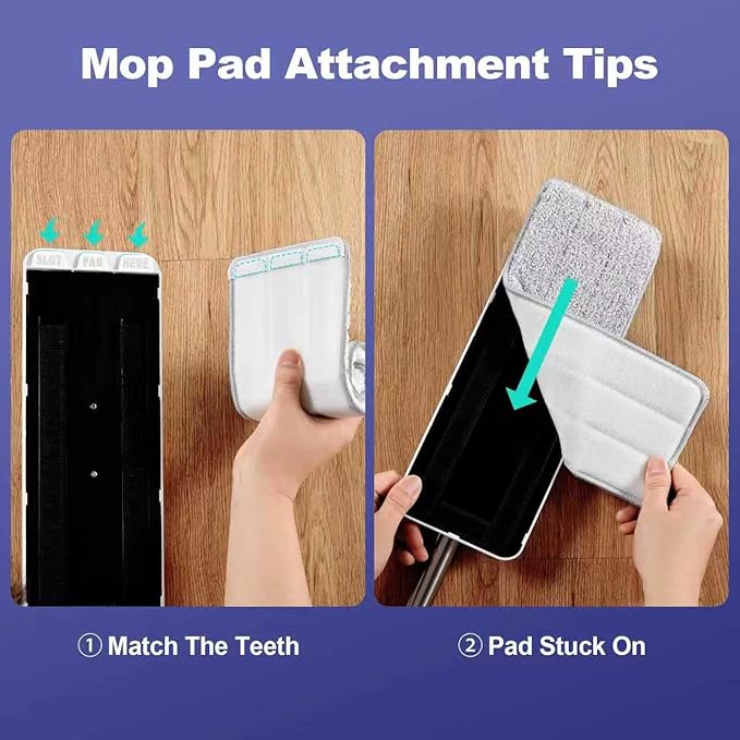 Mop and Bucket Set, Flat Mops for Floor Cleaning, Wall Mop with 60" Extensible Handle, Hardwood Floor Mop with 2 Microfiber Pads