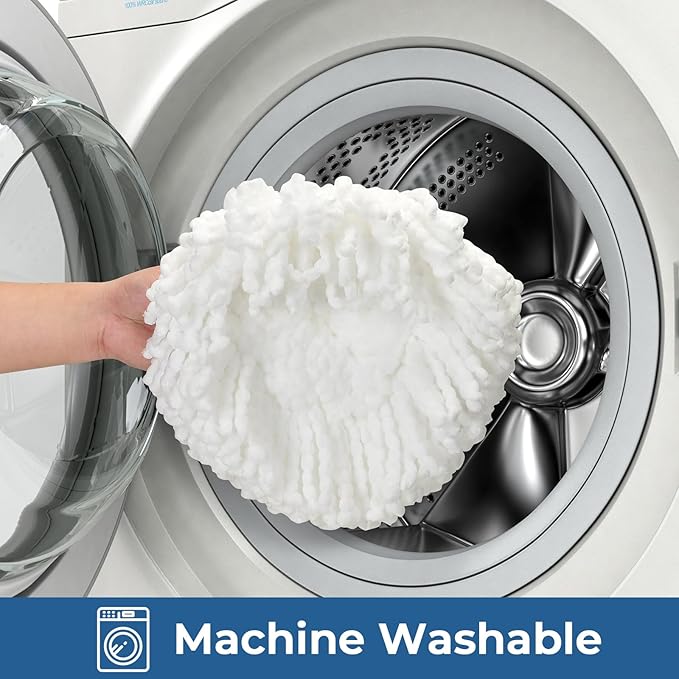 Matthew Cleaning 3Pack White Microfiber Spin Mop Replacement Head Compatible with EasyWring Spin Mop Replace Head-EasyWring High Absorbency,Machine Washable,Microfiber Spin Mop Refills