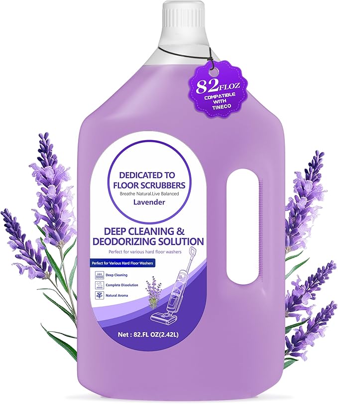 Floor Cleaning Solution Compatible with Tineco – 82 FL OZ Lavender Floor Cleaner – Rich, Long-lasting Fragrance, – For All Cordless Wet/Dry Vacuum Mop Cleaner & Robot Vacuums with Mopping
