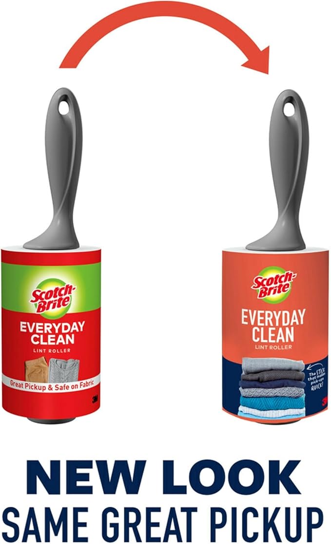 Scotch-Brite Everyday Clean Lint Roller Refills 6 Roller Refills 420 Sheets White