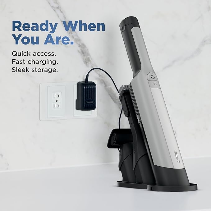 Shark WANDVAC Power PET Cordless Hand Vac, Ultra-Lightweight & Portable with Powerful Suction & Boost Mode, NEW FurFins Tool & Duster Crevice Tool, Designed for Car & Pet Homes, White, WV410WH