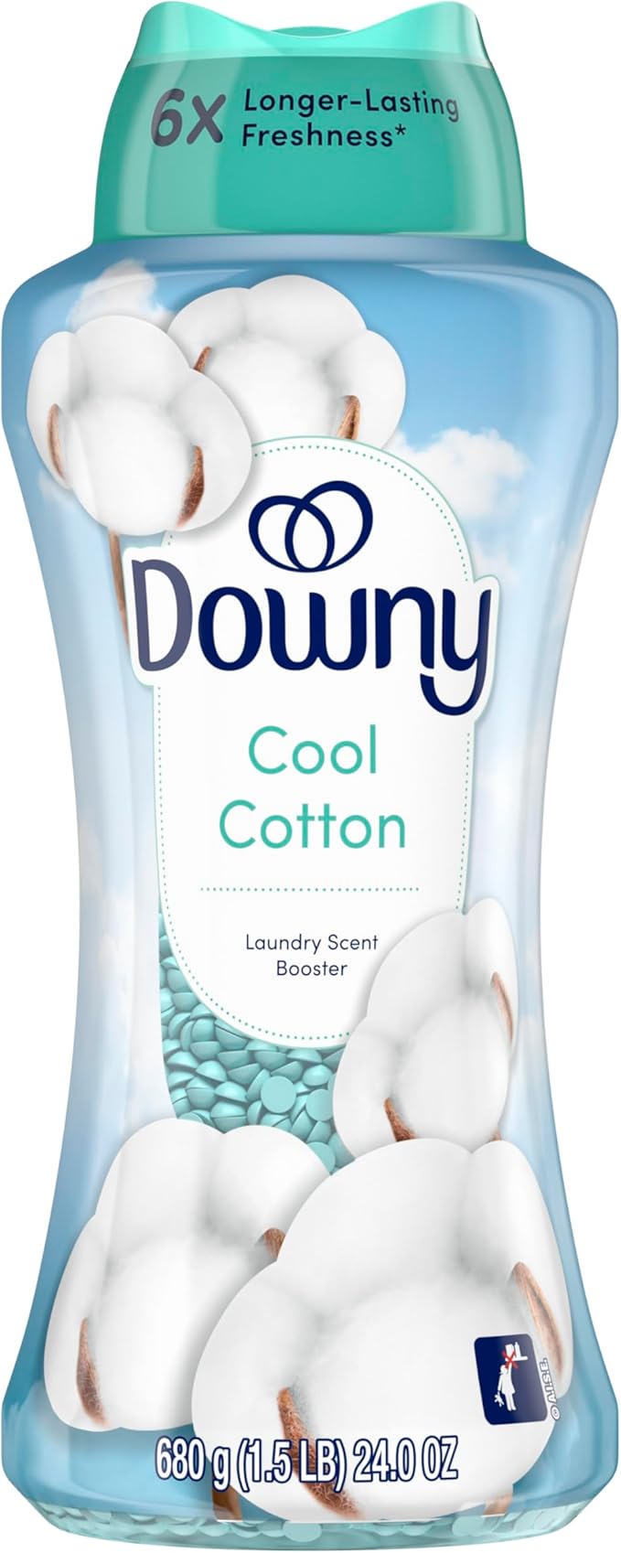 Downy Cool Cotton In-Wash Laundry Scent Booster Beads, 24 oz, laundry scent beads, Long-lasting Freshness