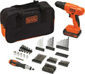 BLACK+DECKER 20V MAX* POWERCONNECT Cordless Drill Driver Kit with Drill Bit Set and Sockets, 100 pc. Tool Kit for Home, Battery and Charger Included ,Orange (BDC120VA100)