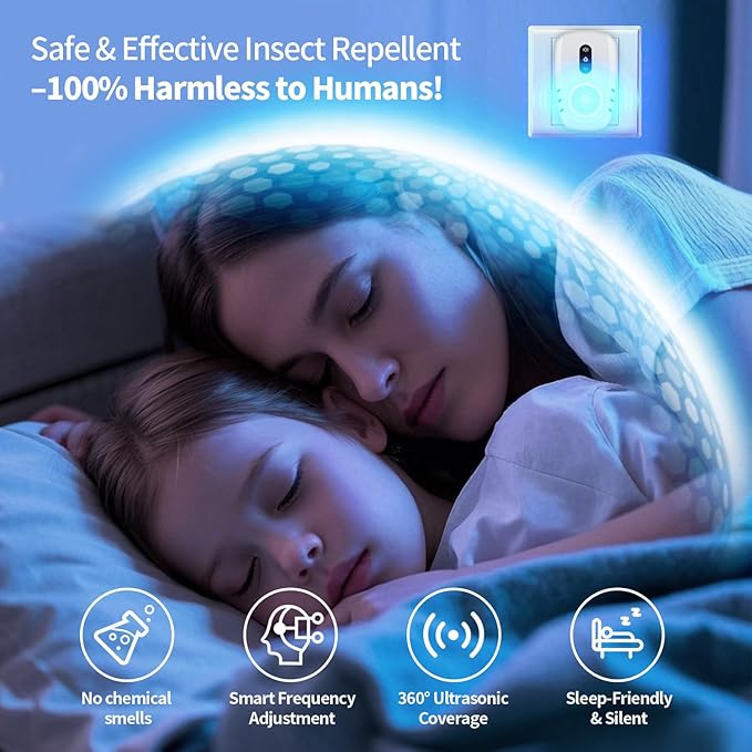 2025 Upgraded Ultrasonic Pest Repellent Indoor Insect Repeller, Pest Control, Repellent Roach, Mouse, Bugs, Mosquito, Mice, Spider, Ant, Rodent Repellent Ultrasonic Plug in, 3 Mode Switching, 6 Packs