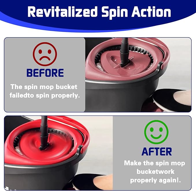 3 Pack Pedal Bearing Replacement for OCedar Mop Bucket - Easy Fix for 90% Rotation Mop Bucket on The Market, Compatible with mop Head Pedal Clutch Bearing Repair Kit