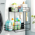 Nieifi Magnetic Shelves for Washing Machine, Heavy Duty, 2 Tier Magnetic Laundry Organizer, Dryer Sheet Holder for Laundry Room Storage, Black
