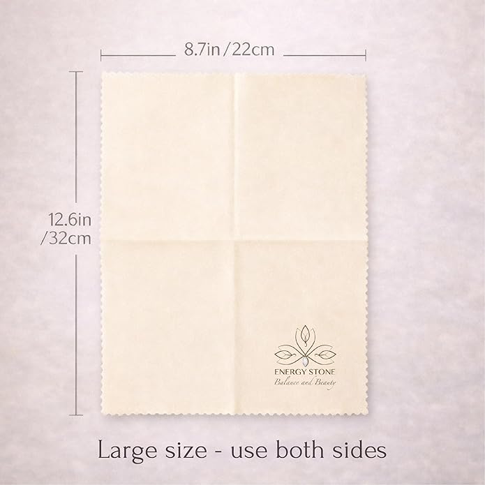 ENERGY STONE Silver and Gold Restoration Polishing Cloth, Anti-Tarnish Cleaner with Lasting Shine, for Fine Valuables Precious Metals, Jewelry, Silverware, Musical Instruments, Coins