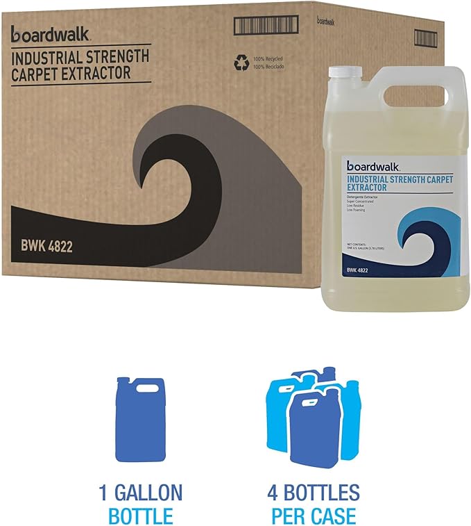 Boardwalk Industrial Strength Carpet Extractor, Clean Scent, 1 Gal Bottle, 4/carton