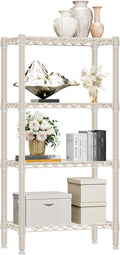 M MZG 1000 lbs 4-Shelf Standing Storage Shelves Heavy Duty Metal Shelving Unit Adjustable Wire Rack for Office Garage Kitchen, Light Tan 11.8 D x 23.6" W x 47.5" H