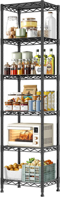 DurayLoly 6 Wire Shelving Metal Shelves Storage Rack:Adjustable Storage Shelves Standing Shelf Units and Narrow Shelf for Laundry Bathroom Kitchen Pantry Closet Office 15.8" w*11.8" D*63" H